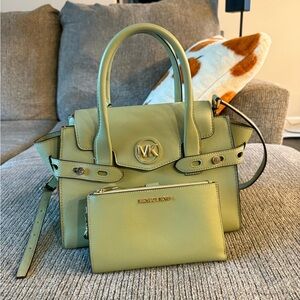 Michael Kors Pastel Green Purse & Wallet